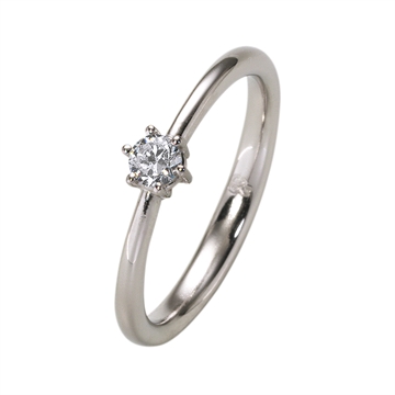 Solitairering i 14 kt. Hvidguld -  0,15 ct